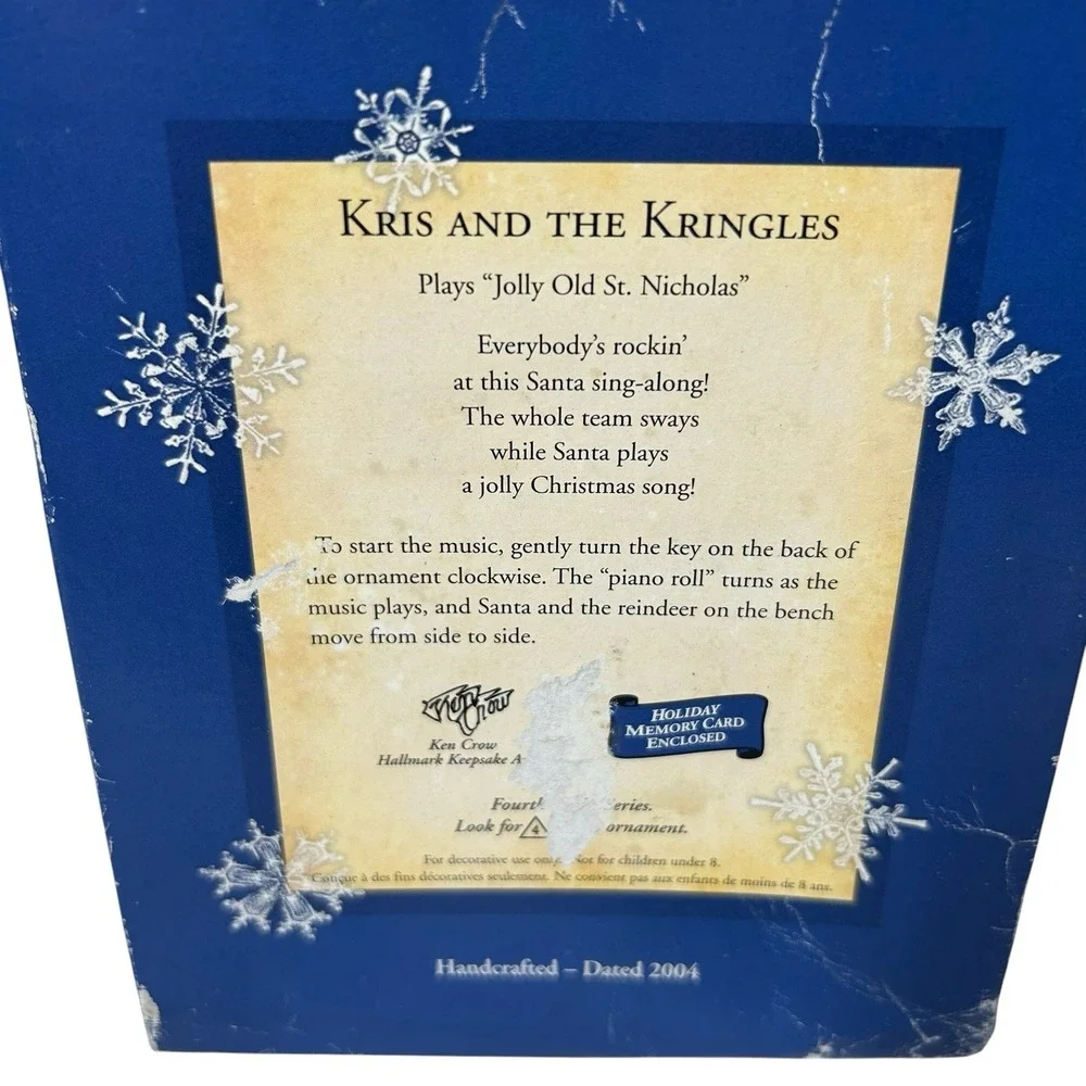 Vtg Hallmark Keepsake Ornament Kris and the Kringles Wind Up Music & Moves 2004